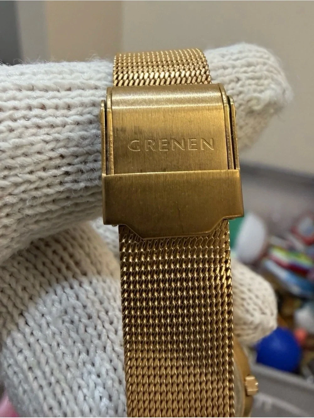 Skagen Grenen M-23SRRW Womens Watch Rose Gold Mesh Band Mother of Pearl Dial
